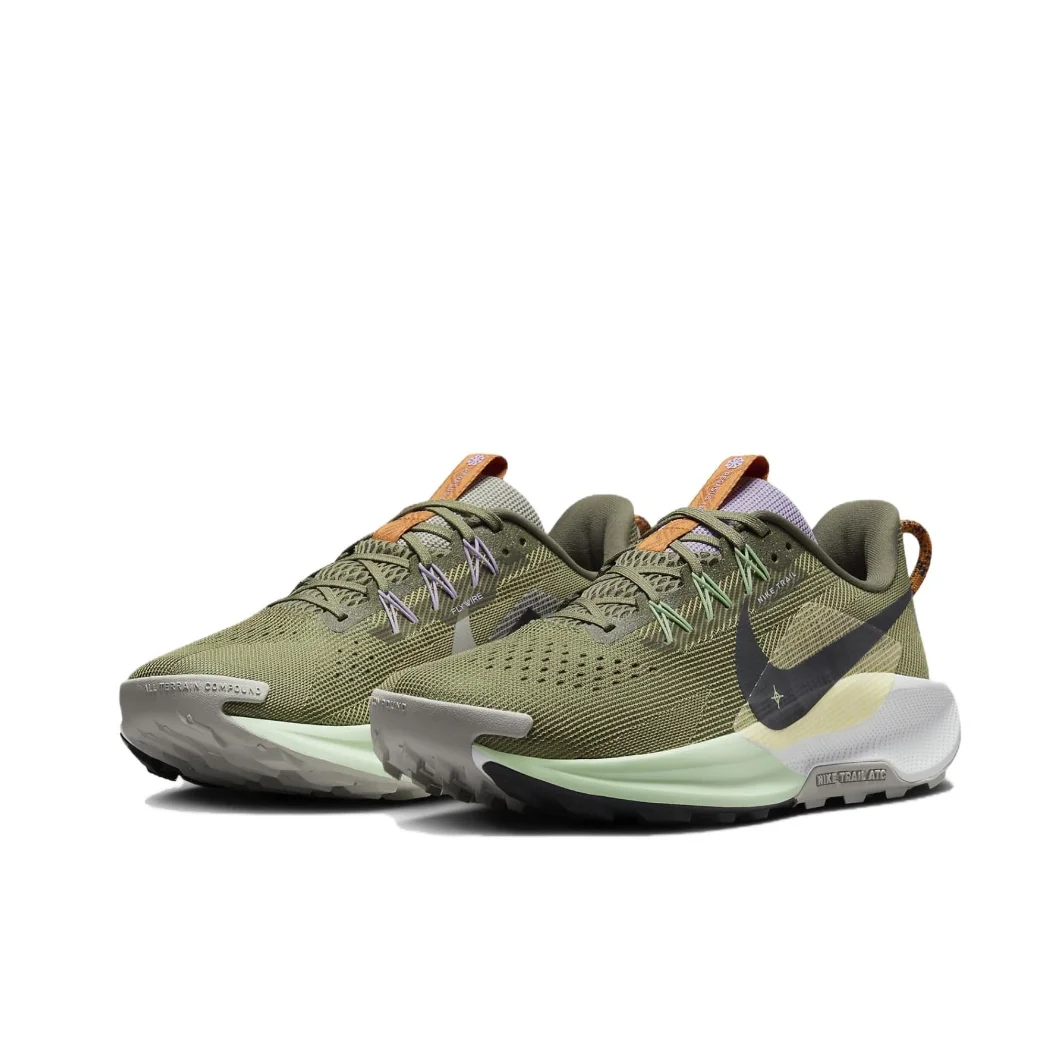 Nike Pegasus Trail 5 Low Men's and Women's Sneakers Lightweight cushioning running shoes Comfortable and wearable army green running shoes