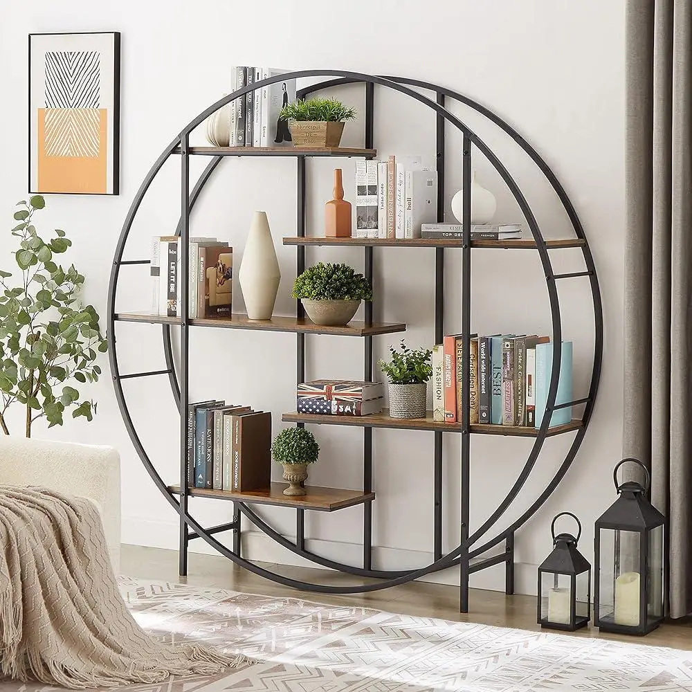 5-Tier Metal Plant Stand Vintage Industrial Bookshelf Storage Rack Indoor Display Organizer Living Room Garden Balcony 3