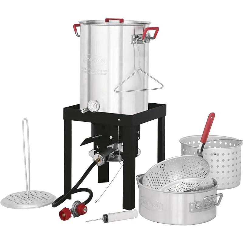 

Creoleпраздник TFS3010 пропан 30 qt. Турция и 10 шт. Фритюрница для рыбы Набор для пароварки котлов, 50000 BTU