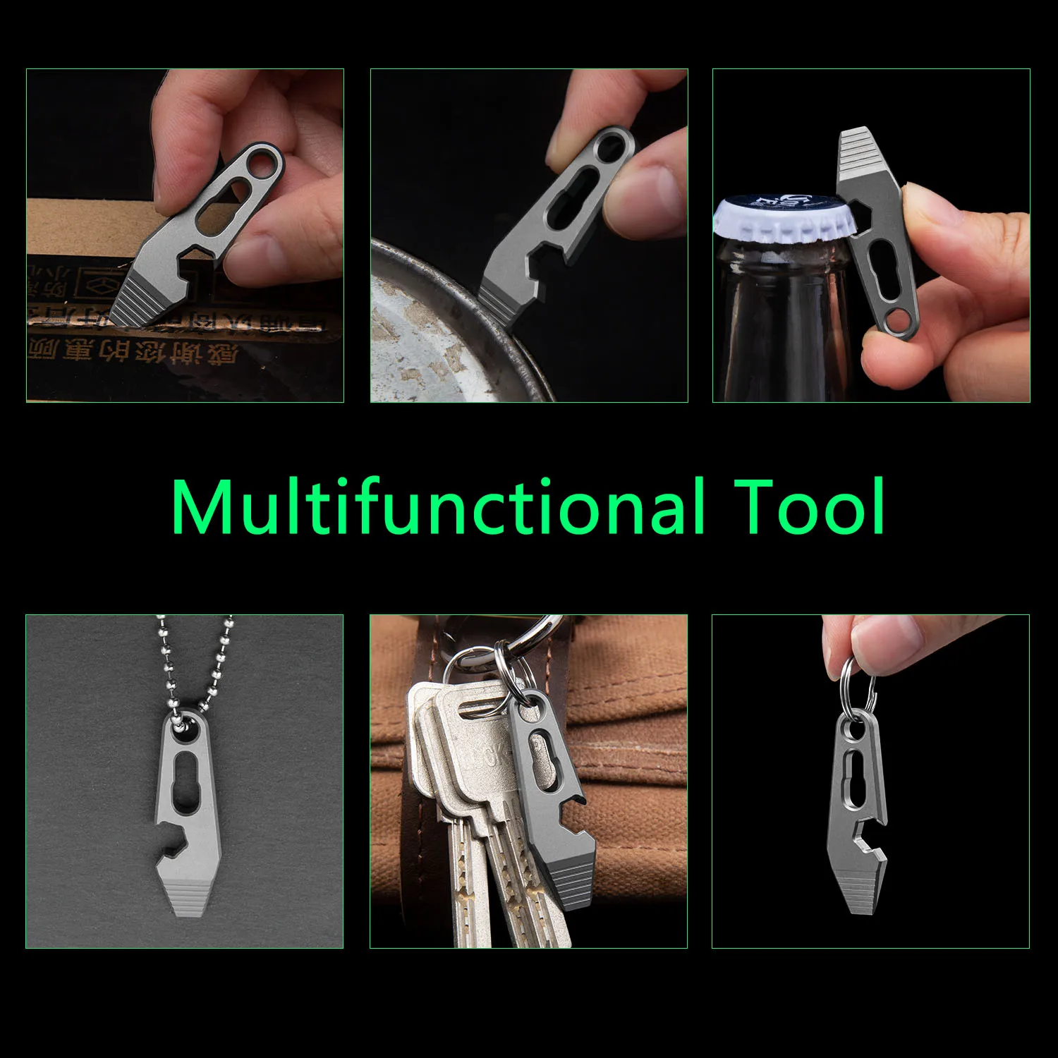 Titanium Alloy Pry Bar Bottle Opener Screwdriver EDC Multifunctional Tool Carry It With You Outdoors
