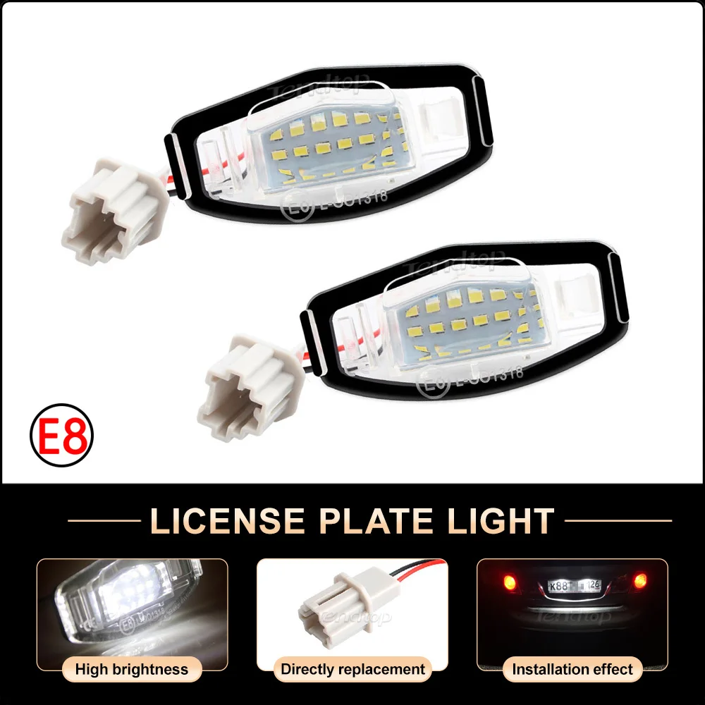 2Pcs Led License Plate Light Rear Number Lamp For Honda Accord