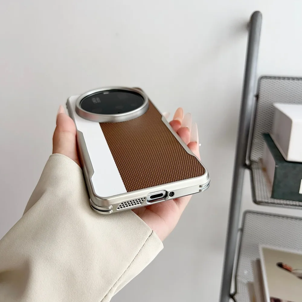 Luxury PU Leather Matte Plating Protective Back Cover Case