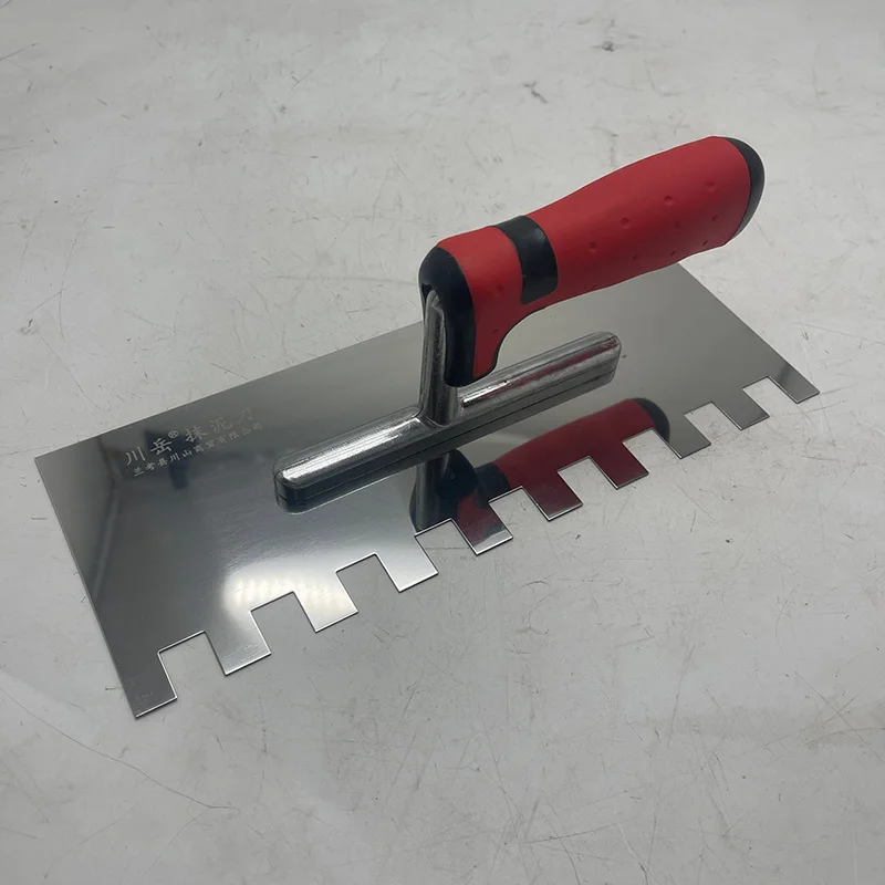 Square Notch Trowel Premium Stainless Steel Soft Grip Handle Masonry Tile Concrete Tool Notch 15x17mm Perfect Tool For Cement 3