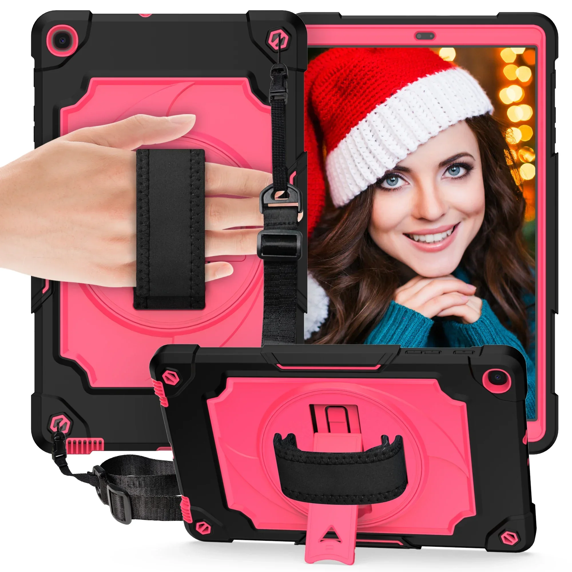 360° Rotating Kickstand Hand Strap Protective Case for Samsung Galaxy Tab A 10.1