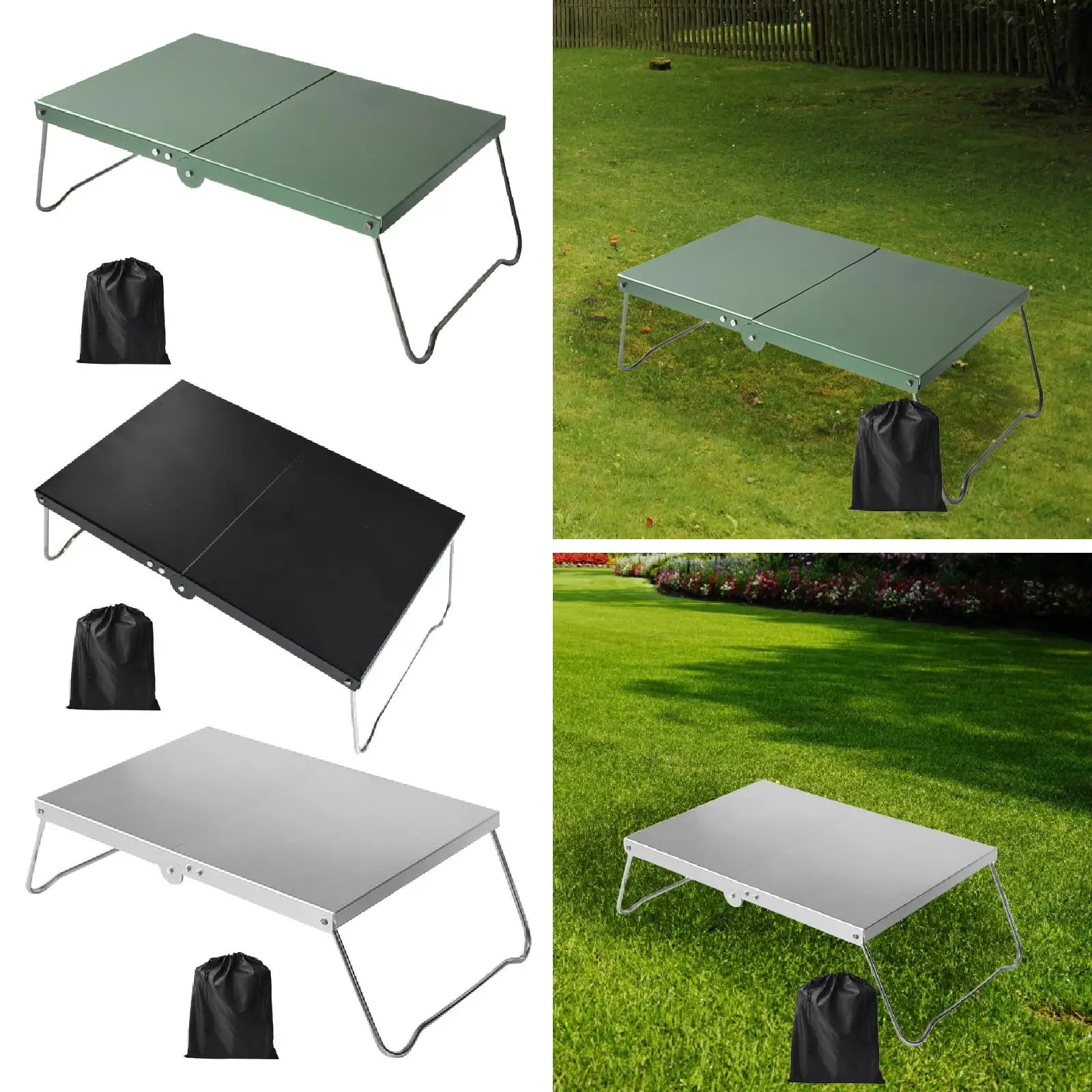 Mini Camping Table Folding Folded Camp Table for Hiking Picnics Barbecue