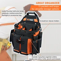MELOTOUGH Electrician's Tool Bag with Shoulder Strap Professional 15 Compartment Tool Bag Quick Load Tool Bag 2