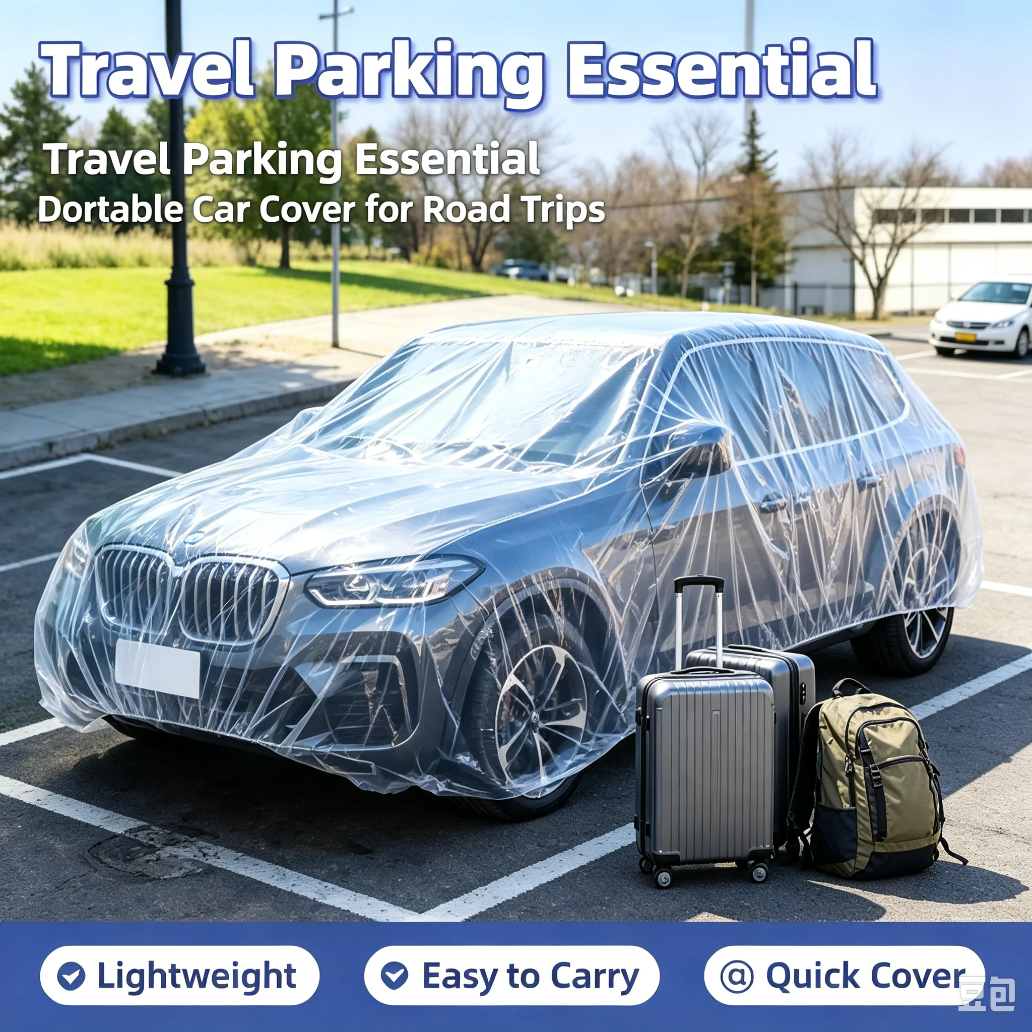 Transparent Waterproof and Dustproof Car Cover for Full Body Protection and Outdoor Use