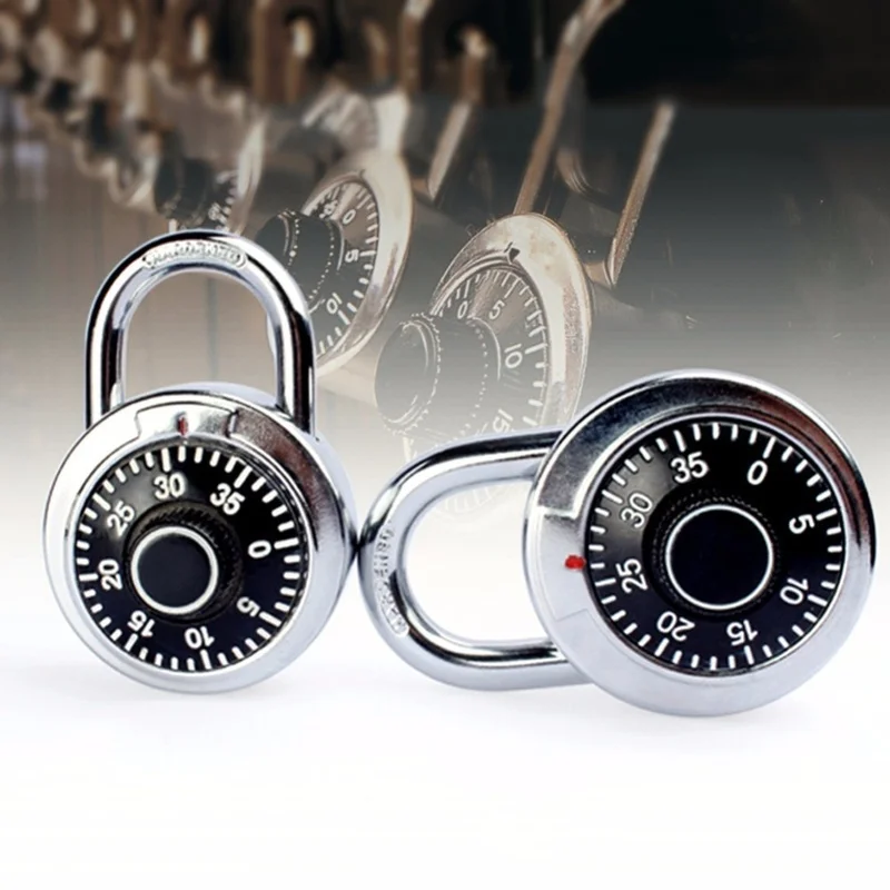 1PCs Rotary Padlock Digit Combination Code Lock Safe Round Dial Number