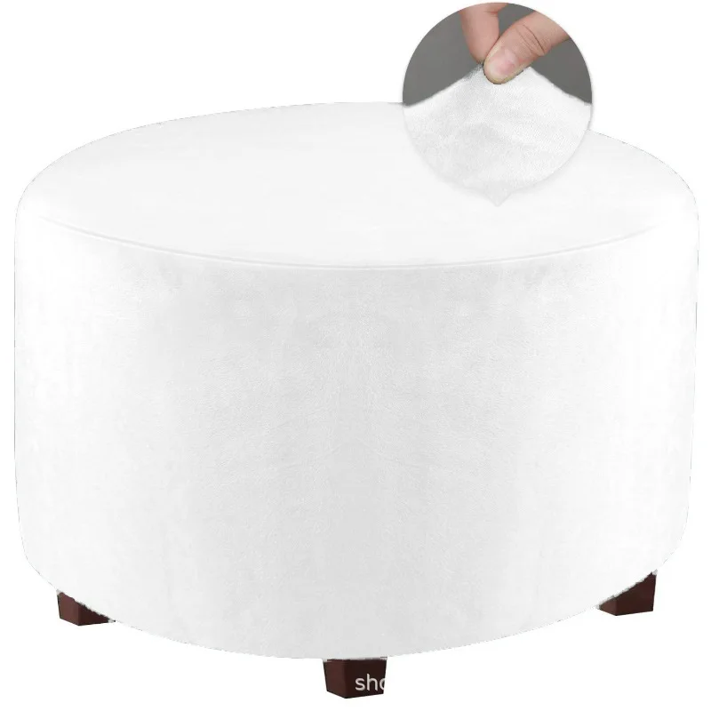 כיסוי אוטומן מעוגל, כיסוי רגליים מבלוטות קטיפה, כיסוי כלול לכסא אוטומן, כיסוי רגליים לסלון וחדר שינה