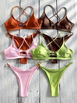 Miyouj Women\'s Bandage High-Cut Bikini Set – Sexy Hollow-Out 2-Piece Swimsuit Beachwear 1