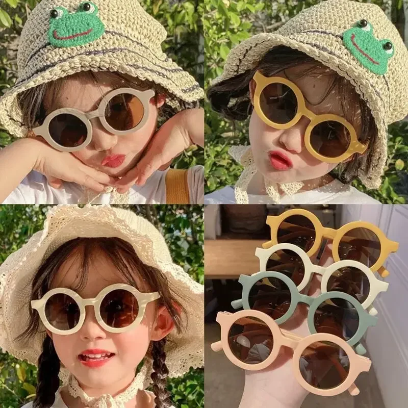Kids Sunglasses Children Cute Cartoon Small Frame Sunglasses Kids Round Glasses Baby Fashion Colors Sunglasses Boys Girls Sun Protection Eyewear
