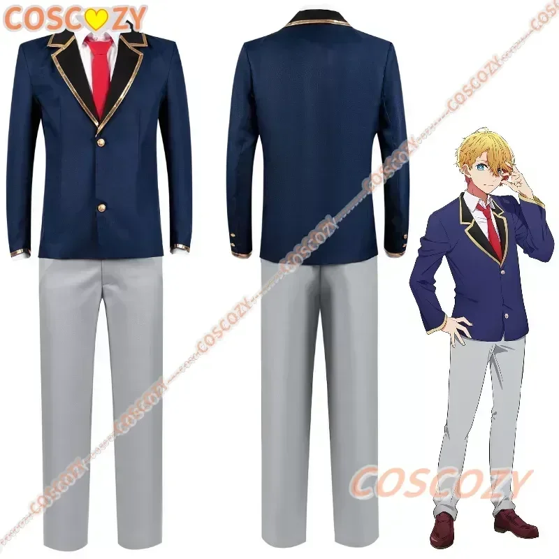Anime Oshi No Ko Aqua Cosplay Costume Wig Hoshino Akuamarin Jacket Pants Blue Uniform Event Anime Party Men Outfit Suit cosplay jumpsuit superhero cosplay costume cosplay wigs