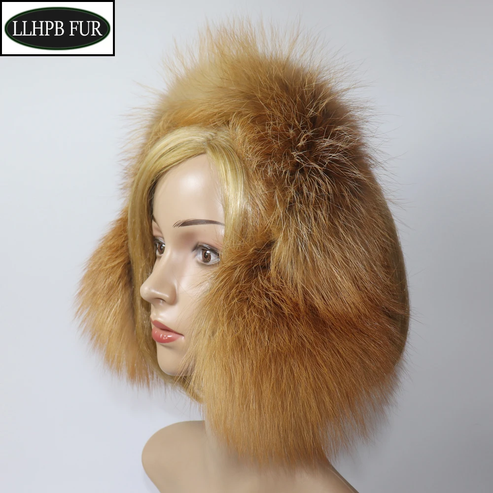 Real Fox Fur Earmuffs For Winter Women Warm Natural Fox Fur Earmuffs Girls Ear Warmer Genuine Scarves Plush Ear Muff