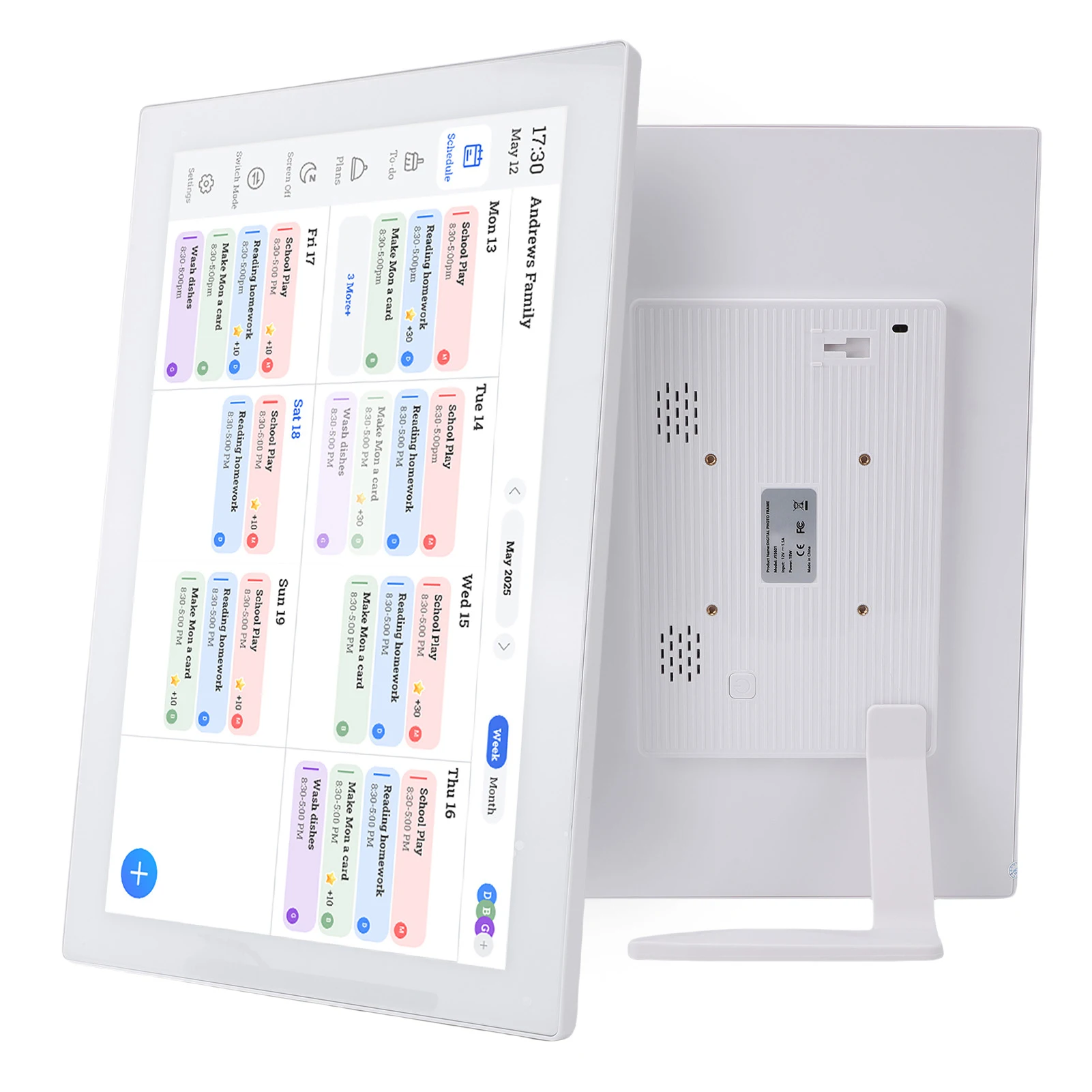 15.6-inch Digital Calendar 1080P Full HD Touch Screen Interactive Wall Desk Mount for Seamless Scheduling Smart Family Planner