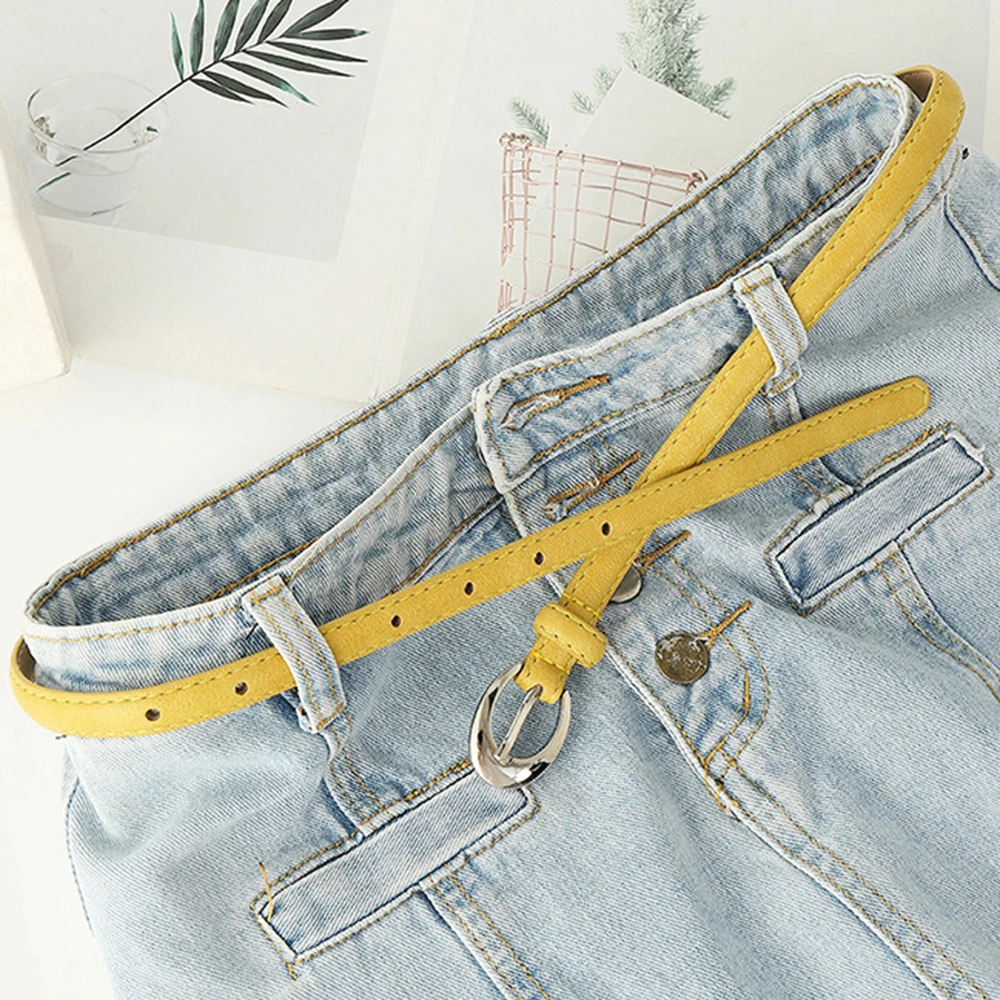 

PU Thin Belt Women Dress Jean Pants Waistband Adjustable Silver Metal Pin Buckle Girdle Slim Waist Belts Casual Korean Corset