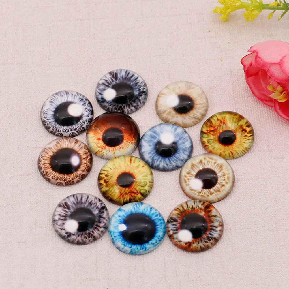 100 Pcs Fake Eyes Home Decor Glass Cabochons Jewelry Making Sticker Demon Light House Decorations for Simulation