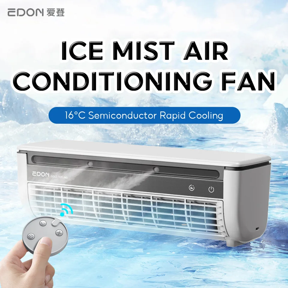 Ventilatore da parete EDON E868 da 20 W, senza pale, per raffreddamento rapido, facile da installare, ideale per casa e cucina._voghion.com