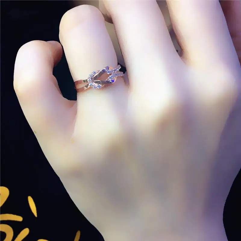 

18k color gold rose gold ring simple atmosphere 585 purple
