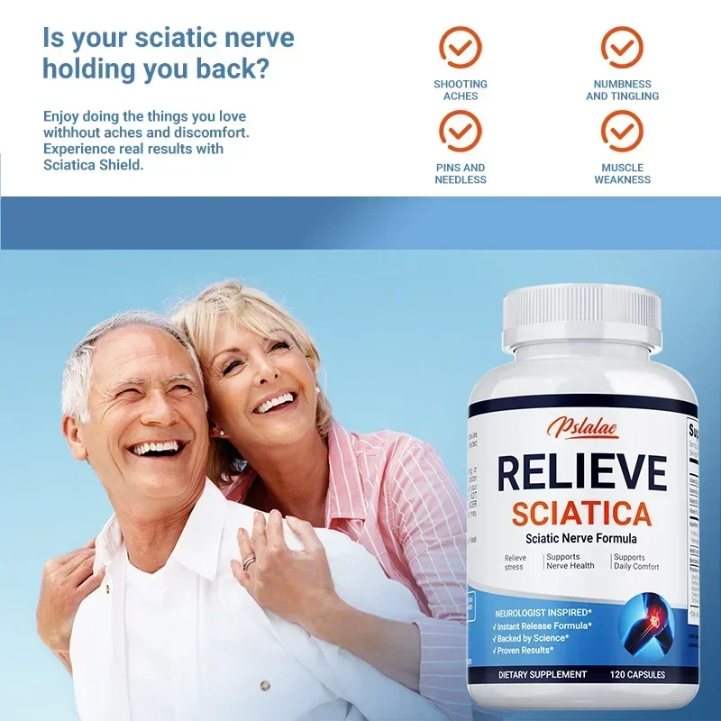 Relieve Sciatica Capsules Reduce Joint Pain Restore Mobility Balance Inflammation Support Nerve & Bone Health 120 Capsules
