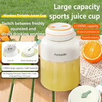 Extracteur de jus portable sans fil 1300 ml, nouveau modèle, rechargeable, pour fruits, aliments complémentaires et glace pilée, usage domestique multifonctionnel 2026 2
