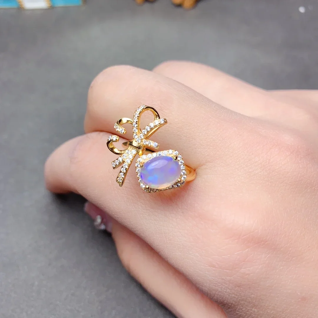 

Opal Ring Silver 925 Ring Engagement Rings for Women Luxury Gemstones Jewelry Gems New in Rings Wedding Adjustable Fine