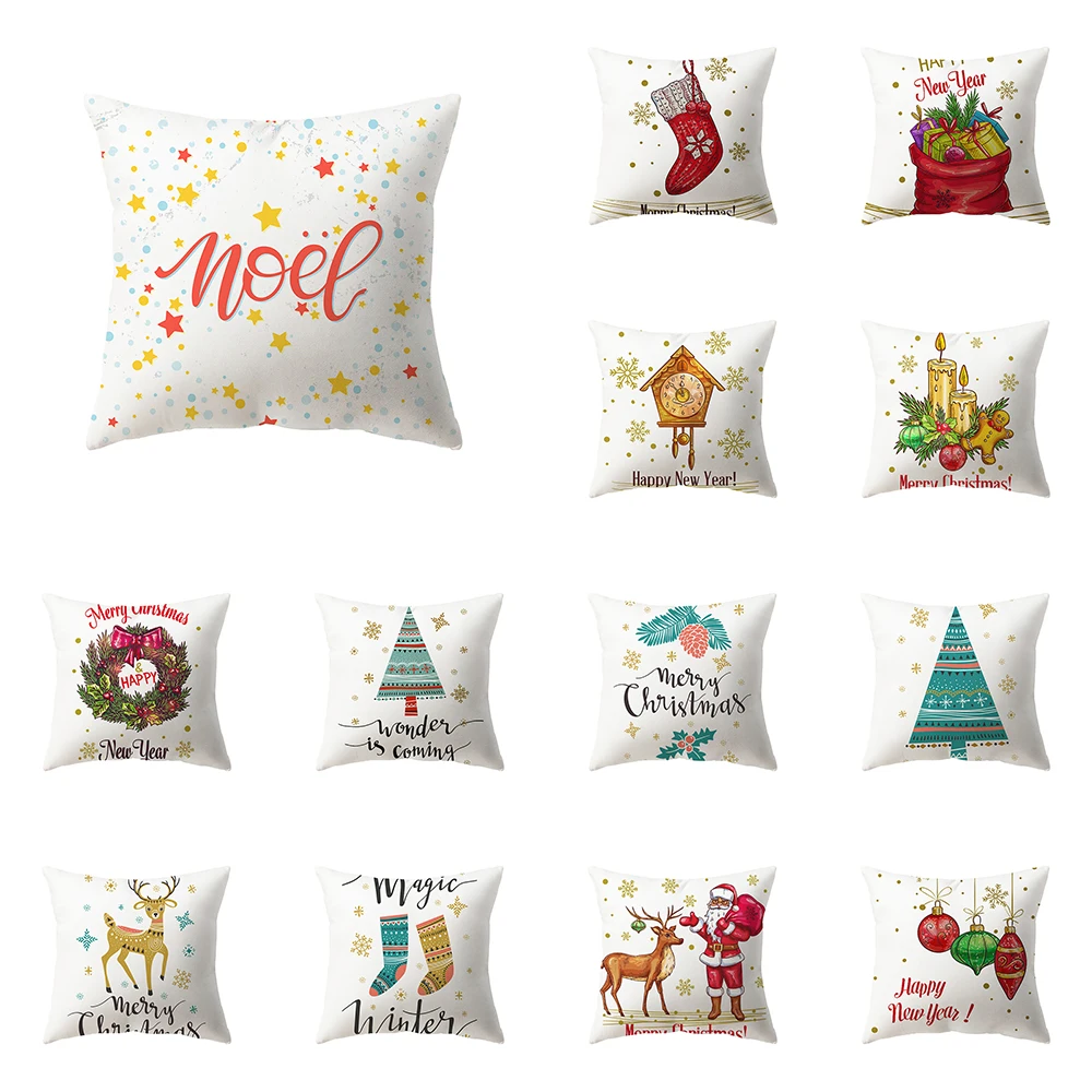 

Christmas Theme Decoration Printing Pattern Cushion Cover Home Living Room Sofa Pillow