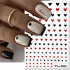 5D Embossed Nail Art Decals Black Red Love Hearts Adhesive Sliders Nail Stickers Decoration For Manicure 1