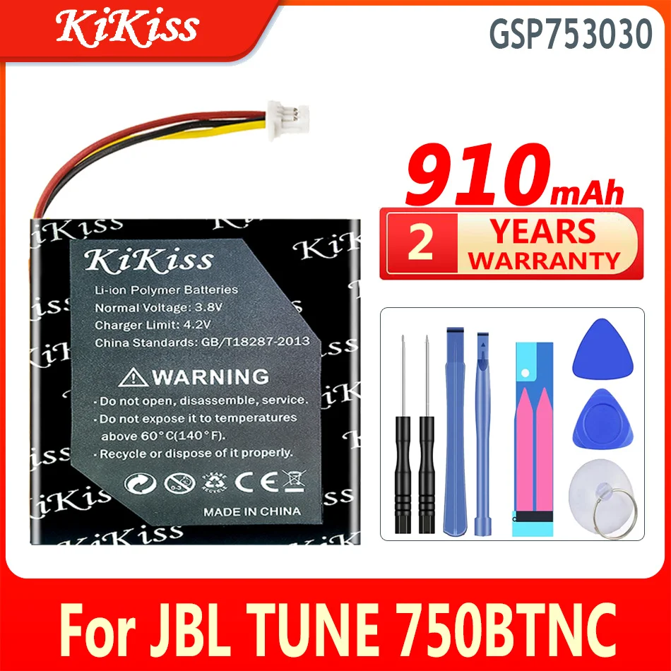

Новая батарея 910 мАч KiKiss GSP753030 для цифровой батареи JBL TUNE 750BTNC