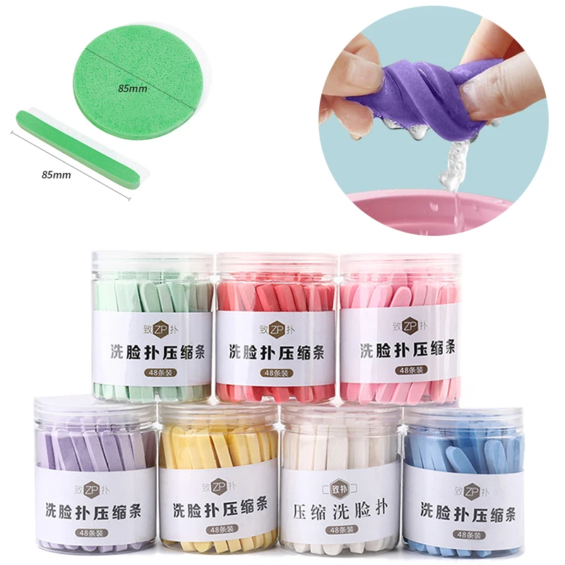 

48Pcs Cosmetic Puff Compressed Cleaning Sponge Facial Clean Washing Pad Sponge