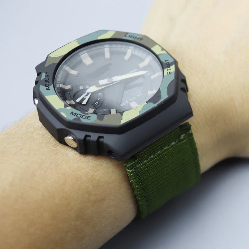 Men's Nylon Canvas Watch Strap with Weave Ring Buckle