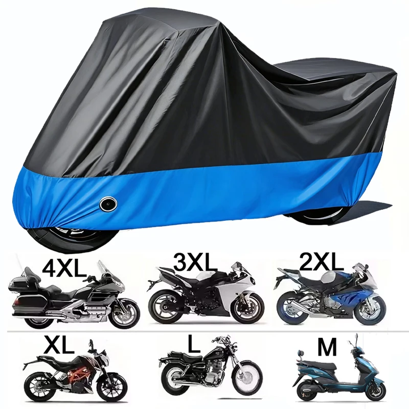All-Season Waterproof UV Protective Motorcycle Cover - Durable and Dustproof 190T Fabric