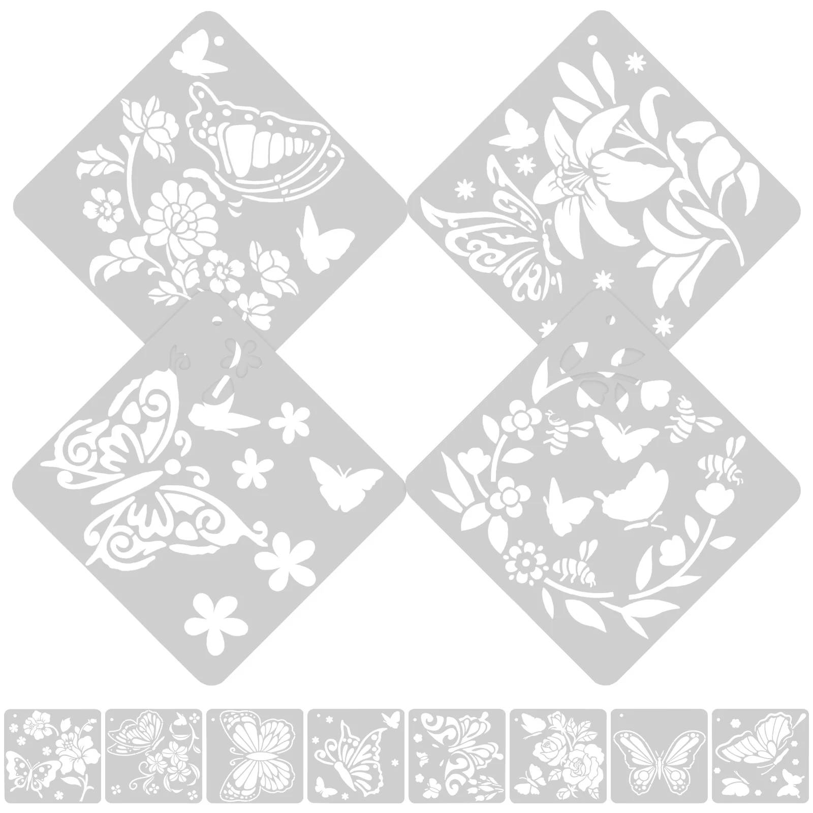Butterfly Stencil Butterfly Painting Stencil Craft Stencil Large Stencils Coloring Embossing Album rectangular pattern plastic stencil for diy scrapbook stencil embossed decoration photo album paper card handmade craft stencil