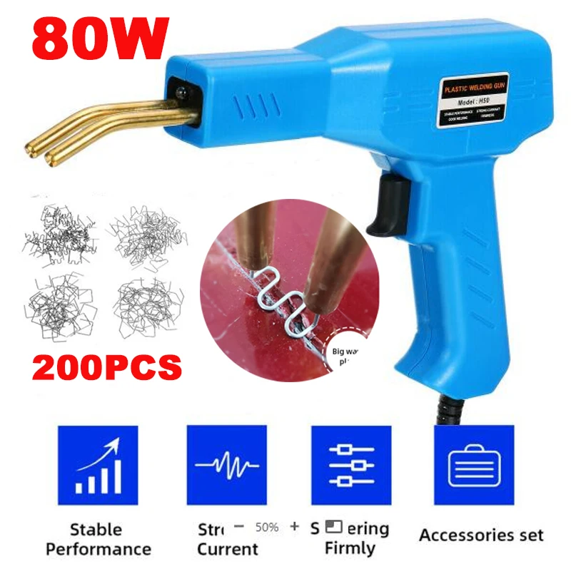 

80W Plastic Welding Torches Hot Stapler Machine Soldering Staple Machine Garage Car Bumper Stapler Welding Repair Tool EU Plug