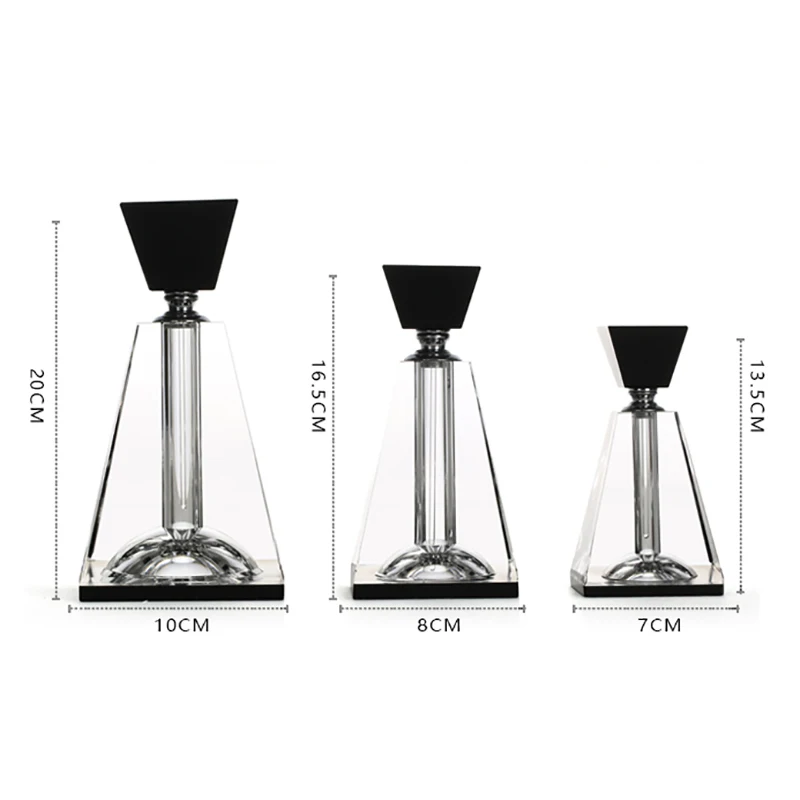 European K9 Crystal Perfume Bottles Square Black Clear Empty Refillable Smooth Even Heavy Perfect Gifts For Lovers Friends 6