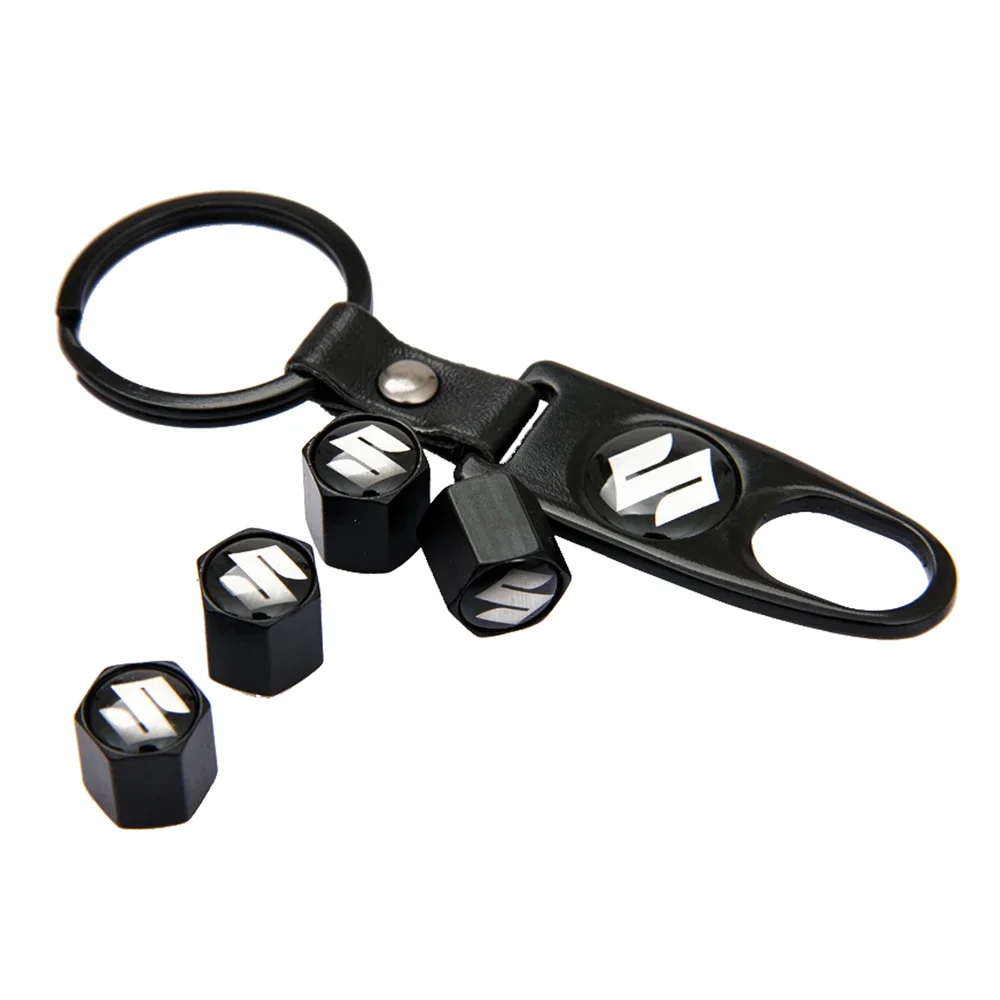 스즈키 스위프트 SX4 알토 발레노 셀레리오 에르티가 그랜드 비타라 이그니스 짐니용 자동차 로고 휠 타이어 밸브 캡 에어 커버 (키체인 포함)