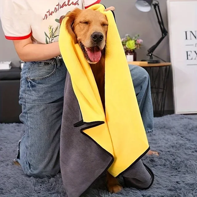 2PCS Quick Drying Dog And Cat Towels Soft Fiber Towels Absorbent Bath Towel Pet Bathrobe Convenient Cleaning Towel Pet Supplies 3