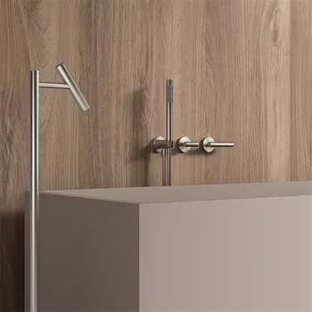 ก๊อกน้ําอ่างอาบน้ํามือถือห้องน้ําก๊อกน้ําขาตั้งก๊อกน้ําติดผนังแยก Body Torneiras Banheira อ่างอาบน้ํา 2