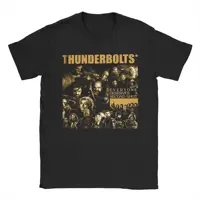 Thunderbolt Superheros Comic T-Shirts for Men  Funny Cotton Tee Shirt Round Collar Short Sleeve T Shirts Printed Clothes
