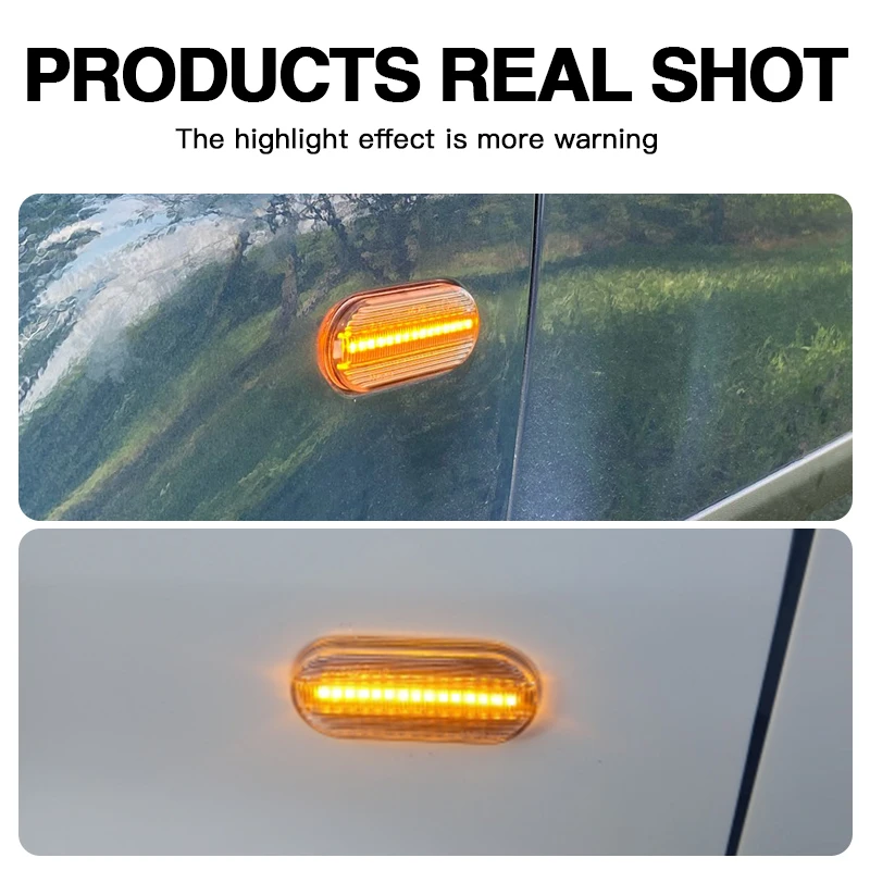 2PCS For VW Transporter T5/Multivan Caravelle Amarok Bora Golf3/4 Lupo Vento Dynamic LED Side Marker Signal Light Indicator Lamp
