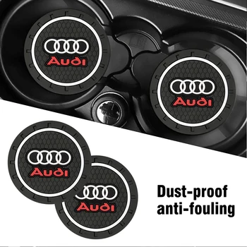 1/2 pz. Tappetino Antiscivolo per Portabicchieri Auto, Accessori Auto per Audi A3 A4 A5 B8 8P 8V B6 A1 A6 C6 Q3 Q5 Q7 C7 A2 A7