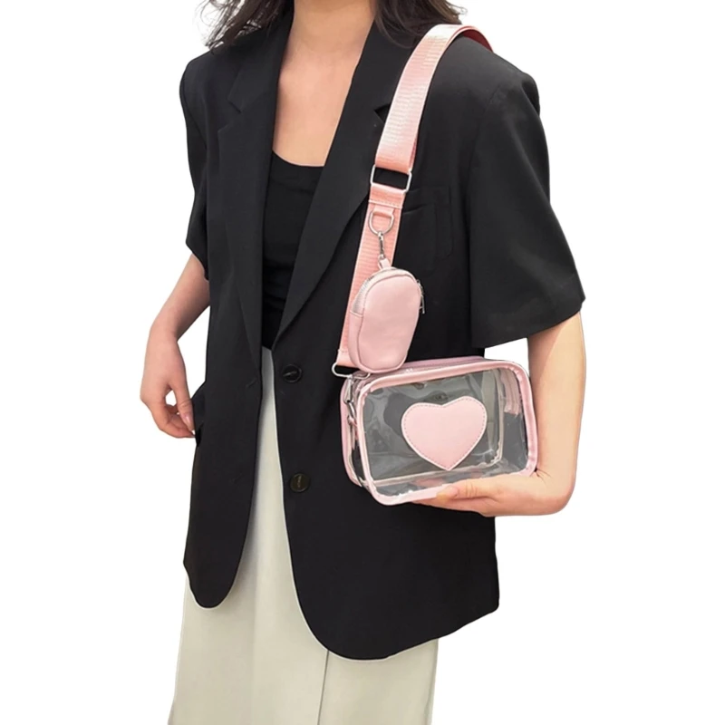 Trendy Small Handbag Stylish Shoulder Bag Transparent Crossbody Bag for Women and Girls E74B