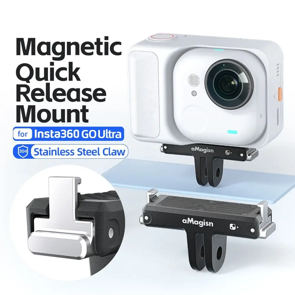 퀵 릴리스 마그네틱 마운트 베이스 어댑터 ABS 경량 확장 어댑터 Insta360 Go Ultra용 내구성 있는 마운트 브래킷