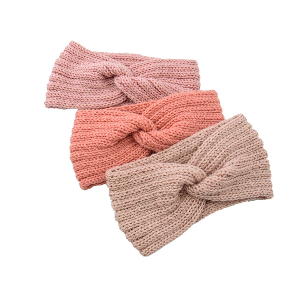Autumn Winter Women Knitted Headband Headwrap Elastic Turban Solid Color Women Ear Warmer Outdoor Cycling Headband Headwear