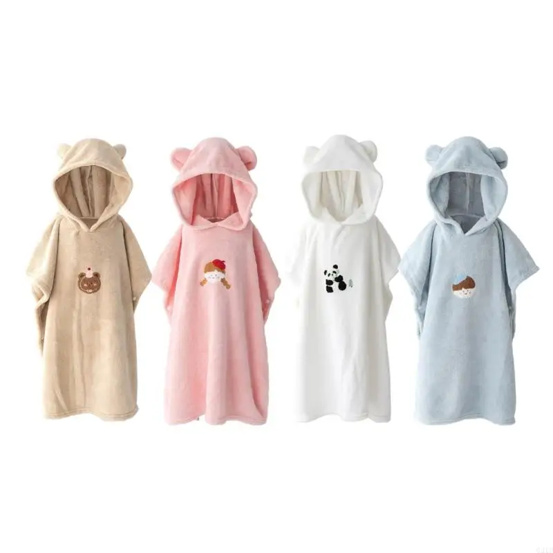G2TD Bath Cape Towel Shower Towel Breathable Bathrobe Hooded Blanket Children Poncho