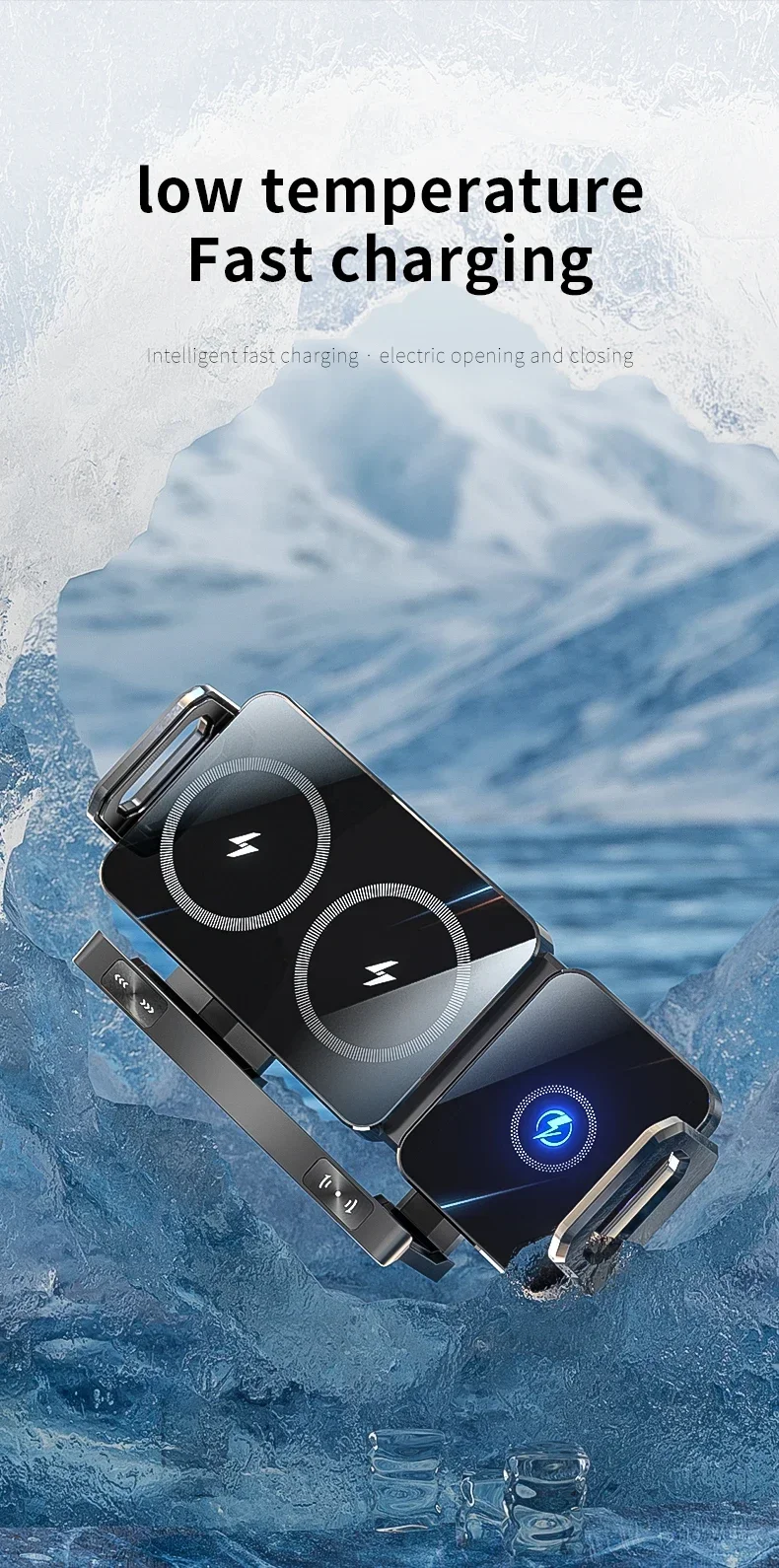 Automatic Dual Coil Wireless Charger For IPhone Samsung Galaxy Z Fold 2 Flip 4 3 Phone Holder Car Fast Charging Station_voghion.com