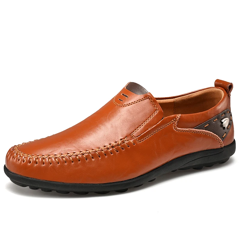 Handmade Shoes Genuine Leather Casual Shoes For Men Flat Platform Walking Shoes Outdoor Footwear Loafers Breathable Sneakers 3