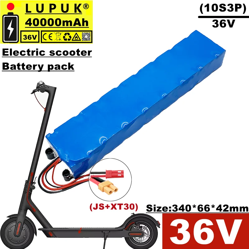 

36V Lithium Ion Battery pack, 40ah, 10s3p, JST + xt30 Connector,built - in BMS,suitable for electric bicycle,scooter,Xiaomei car