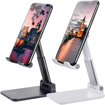 Supporto per telefono cellulare, supporto per telefono ad altezza ad angolo regolabile per scrivania, supporto per telefono completamente pieghevole/portatile, compatibile per iPhone