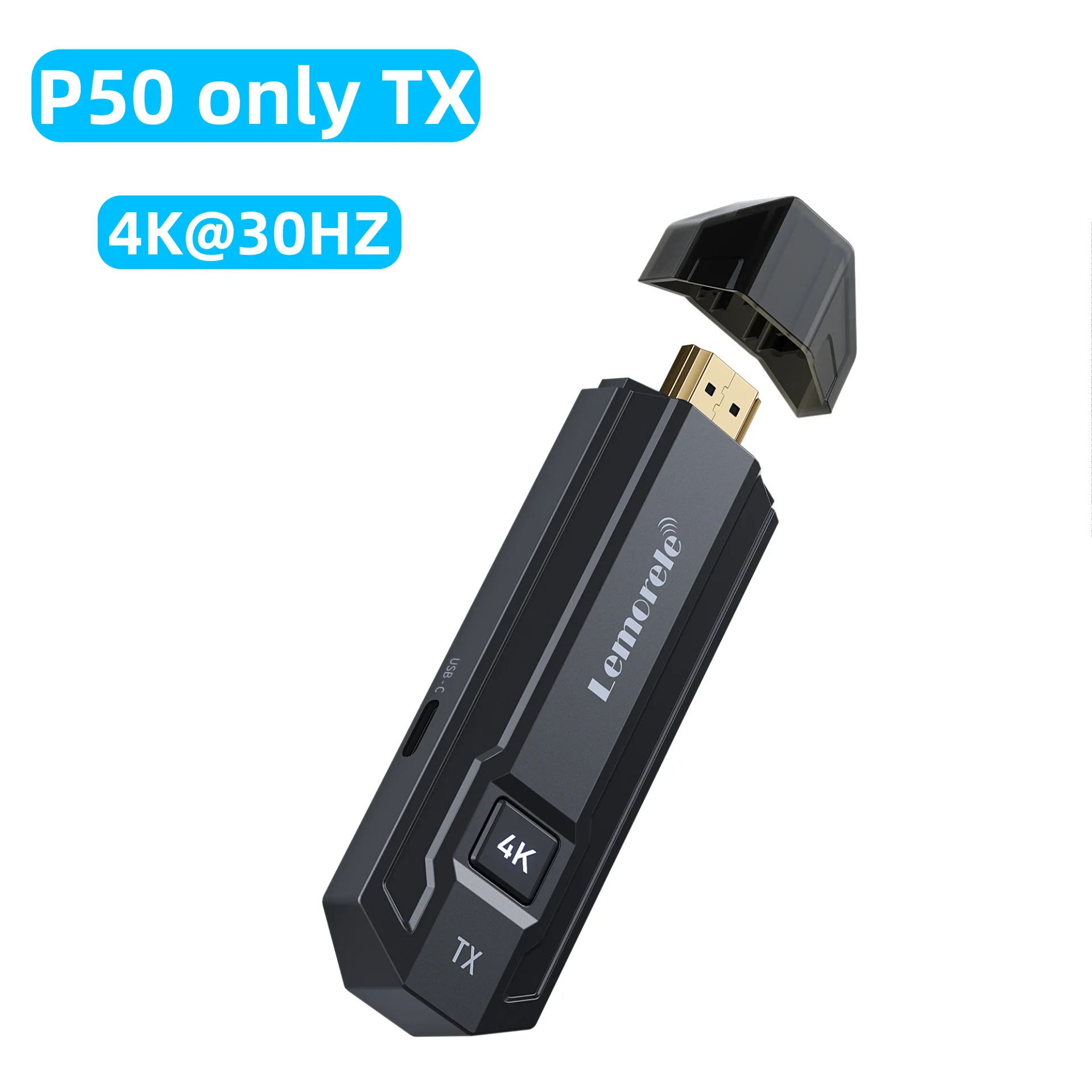 Wireless HDMI Transmitter and Receiver, Lemorele 5G Wireless Transmission, 164ft/50m HDMI Radio Transmission, Supports 8 TXS to 1 RX, for Streaming Video, Audio from PS5, Laptop, PC to HDTV