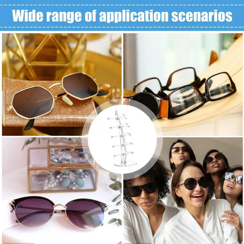 Acrylic Eyeglass Holder 5-tier Optical Glasses Organizer Stand Boat Arc Design Eyewear Holder Display Ski Goggles display stand 5